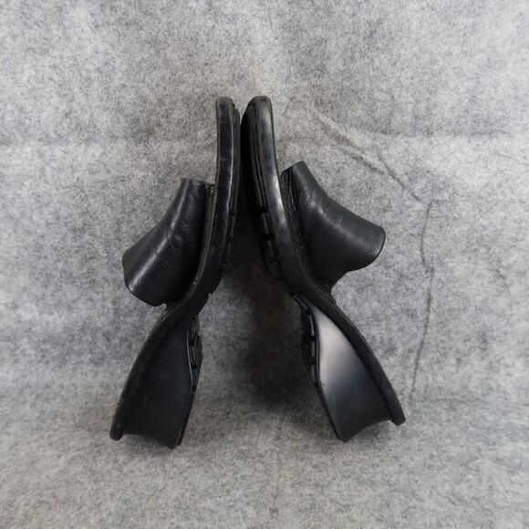 Reaction Shoes Womens 7 Sandals Kenneth Cole Slide Wedge Leather Black Classic - Picture 9 of 14